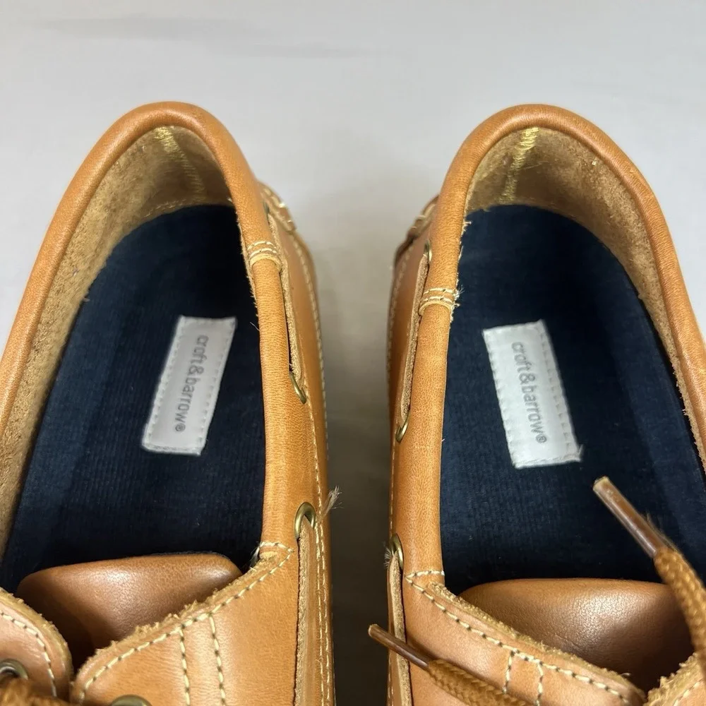 Croft & Barrow Mens Size 9.5D Tan Leather Boat Deck Shoes Baumann Loafers